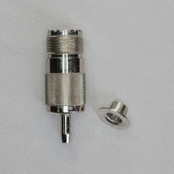 Amphenol 83-58FCJ RF connector assembly and slotted collar piece.