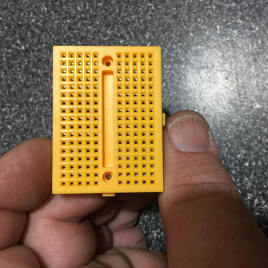 Yellow 170 Tie-Point Solderless Mini Breadboard 1.5 x 1.75 in