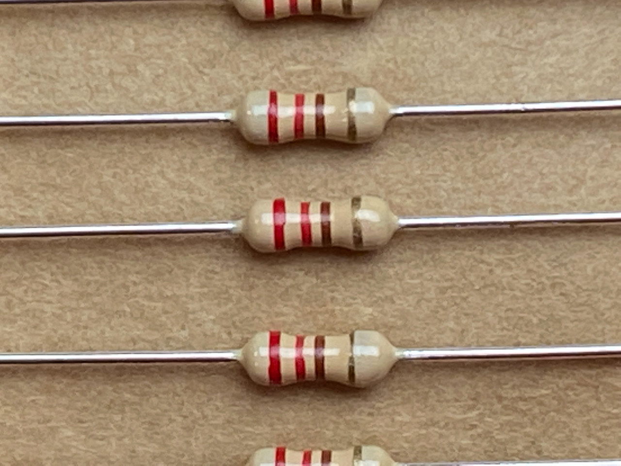 Meritek R25-221JTR Carbon Film Resistor, 220 Ohm, 1/4 Watt, 5% CR-25