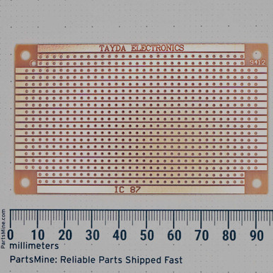 Tayda IC 87 Single-Sided Copper Prototyping Stripboard 93x55mm A-5031