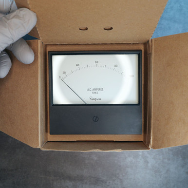 Simpson 2154 17751 0-100 AC Amperes Analog Panel Meter 4.5-Inch NOS
