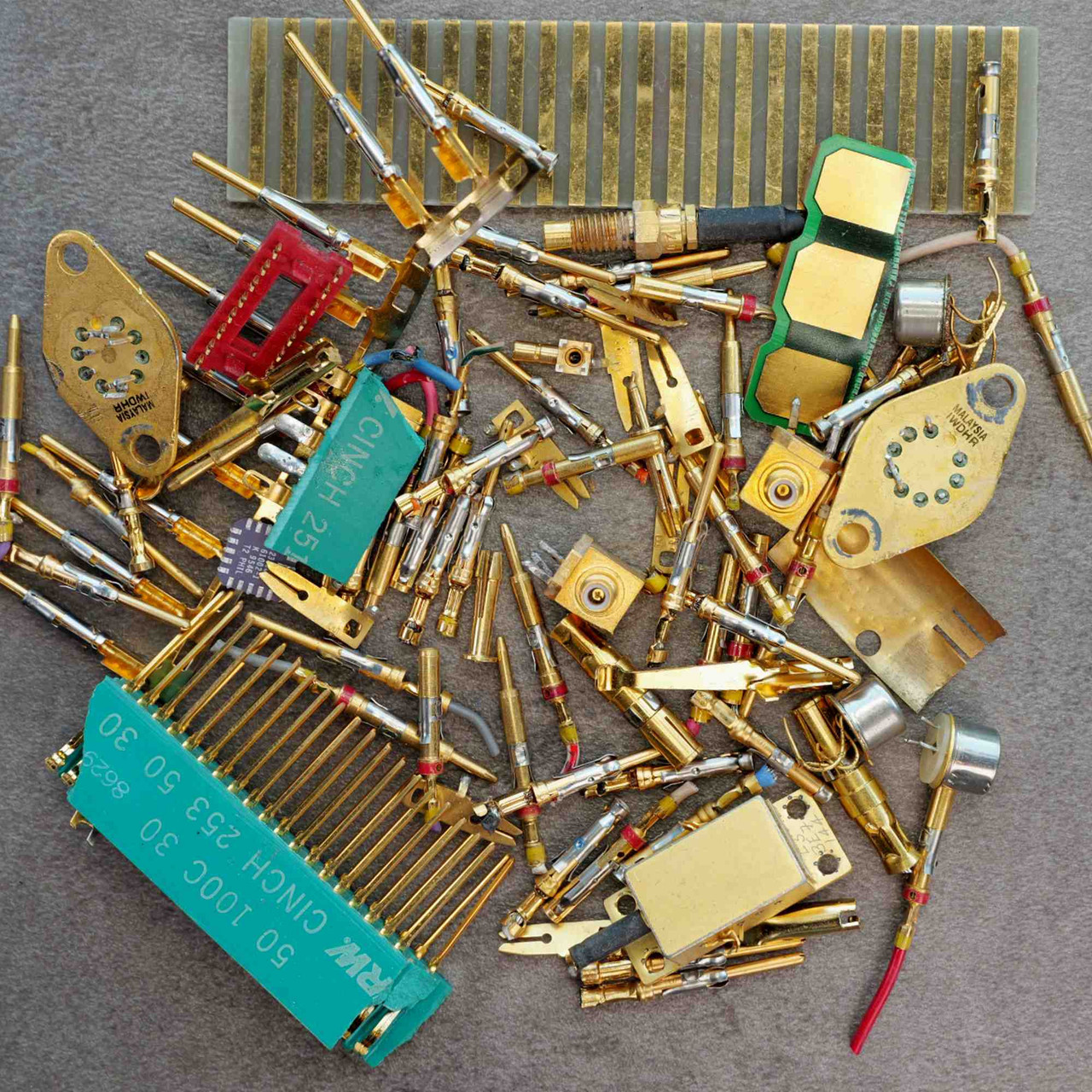 Gold-Plated Electronic Scrap Lot ~110 Grams Recovery Connectors Pins Used