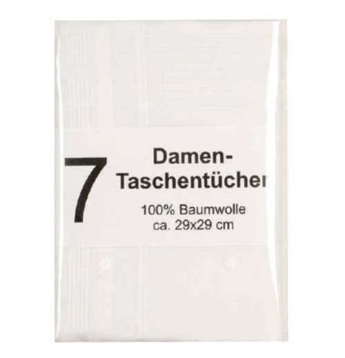 Taschentücher, Damen, 7er-Pack, weiß, 29x29