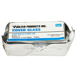 Walter Products Borosilicate 3.3 Glass Coverslips 22mm x 22mm 65pcs