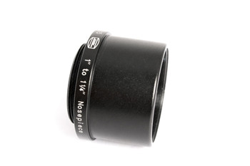1" C-Mount Adapter with 1¼" Nosepiece, 18mm long, threaded to hold 1-1¼" eyepiece filters (also includes retainer ring to permanently hold one unmounted filter from 27.5 to 28mm diameter) 1" C-Mount Adapter with 1¼" Nosepiece, 18mm long, threaded to hold 1-1¼" eyepiece filters (also includes retainer ring to permanently hold one unmounted filter from 27.5 to 28mm diameter)