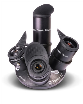 Baader Classic Q-Eyepiece Set - Classic Orthos 6,10,18mm / Plossl 32mm (incl winged eyecups), 2.25X Q-Barlow, Q-Turret quad eyepiece revolver, Baader Astro Box #1 (M31)