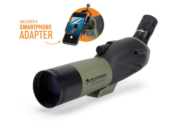 Celestron  Ultima 18-55x65mm Angled Zoom Spotting Scope with Smartphone Adapter