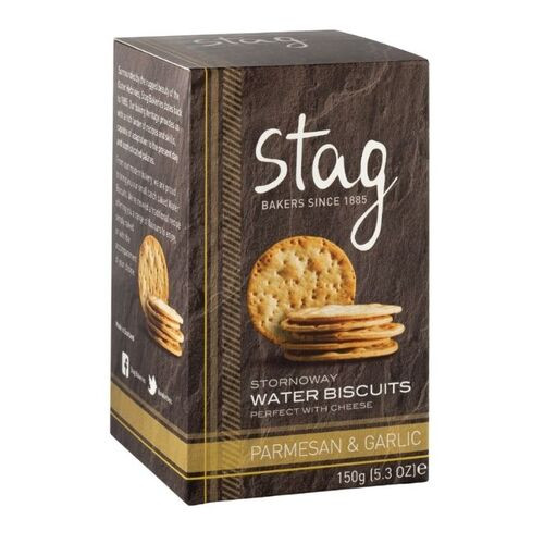 STAG PARMESANO & AJO WATER BISCUITS 150 GR 