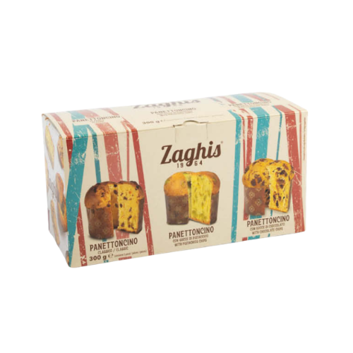 ZAGHIS TRIS PANETTONCINI CLASSICO, CIOCC. E PISTAC