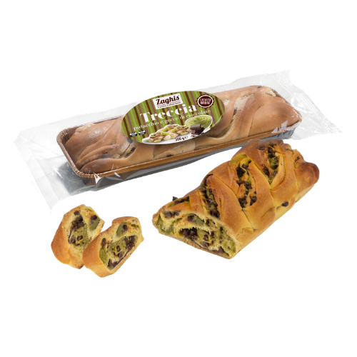 ZAGHIS TRECCIA CREMA D PISTACH Y PEPITAS DE CHOC.
