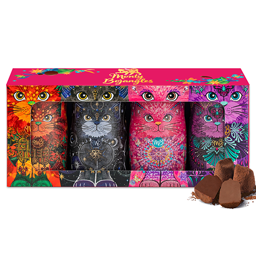 MONTY B PACK 4 LATAS MINI GATOS TRUFAS CHOCO 35 GR