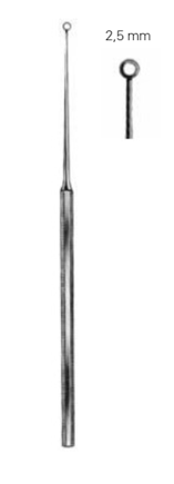 Product Vet Spectrum Buck Ear Curette, 6.5" (16.5cm), Angled, Blunt, Size 2 (2.5mm) | SAH.702889 Image
