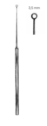 Product Vet Spectrum Buck Ear Curette, 6.5" (16.5cm), Angled, Blunt, Size 4 (3.5mm) | SAH.702891 Image