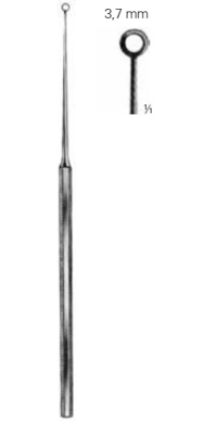 Product Vet Spectrum Buck Ear Curette, 6.5" (16.5cm), Angled, Blunt, Size 5 (3.7mm) | SAH.702892 Image