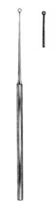 Product Vet Spectrum Buck Ear Curette, 6.5" (16.5cm), Angled, Sharp, Size 000 (1.0mm) | SAH.702893 Image