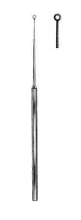 Product Vet Spectrum Buck Ear Curette, 6.5" (16.5cm), Angled, Sharp, Size 1 (2.0mm) | SAH.702896 Image