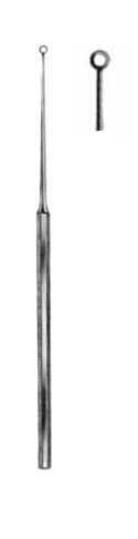Product Vet Spectrum Buck Ear Curette, 6.5" (16.5cm), Angled, Sharp, Size 2 (2.5mm) | SAH.702897 Image
