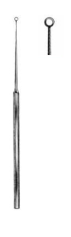 Product Vet Spectrum Buck Ear Curette, 6.5" (16.5cm), Angled, Sharp, Size 3 (3.0mm) | SAH.702898 Image