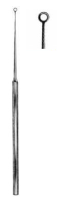 Product Vet Spectrum Buck Ear Curette, 6.5" (16.5cm), Angled, Sharp, Size 4 (3.5mm) | SAH.702899 Image