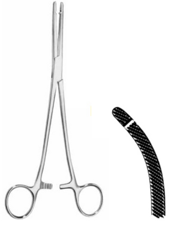 Product Vet Spectrum Heaney Forcep, 8.25" (21cm), Curved, Serrated, Single Jaw | SAH.720314 Image