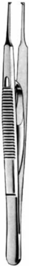 Product Vet Spectrum Stevens Iris Forcep, 4.25" (10.5cm), Curved, Serrated, W/ Ratchet | SAH.722633 Image