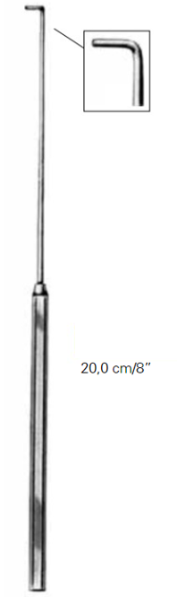 Product Vet Spectrum Crile Nerve Hook, 8" (20cm), Blunt Tip, Right Angle | SAH.702061 Image