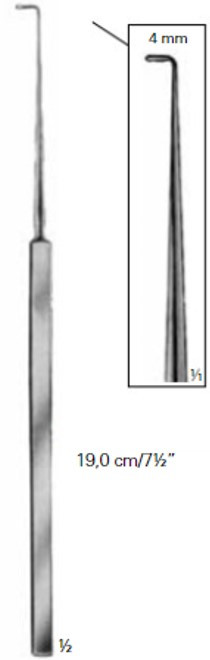 Product Vet Spectrum Cushing Nerve Hook, 11" (28 cm), Right Angle, Blunt, 4mm Tip | SAH.720570 Image