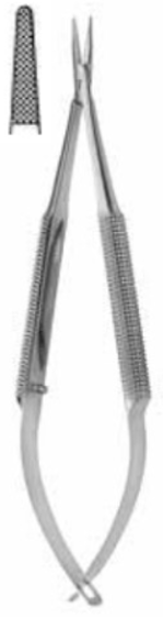 Product Vet Spectrum Barraquer Needle Holder, 7" (18cm), Straight, Serrated, With Lock | SAH.722009 Image