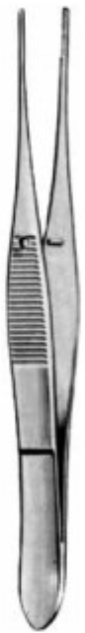 Product Vet Spectrum Graefe Tissue Forcep, 4" (10cm), Curved, 1x2 Teeth, 0.9mm Tip | SAH.761208 Image