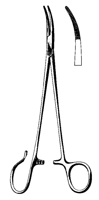 Product Spectrum Schnidt Tonsil Clamp 7.5 in. (19cm), Slight Curve, w/ Open Ring | SAH.60-4238 Image