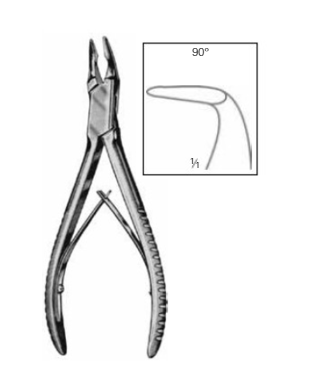 Product Vet Spectrum Blumenthal Bone Rongeur, 6" (15.5cm), 90 Deg. Angle, Single Action, 3.5mm Jaw | SAH.701750 Image