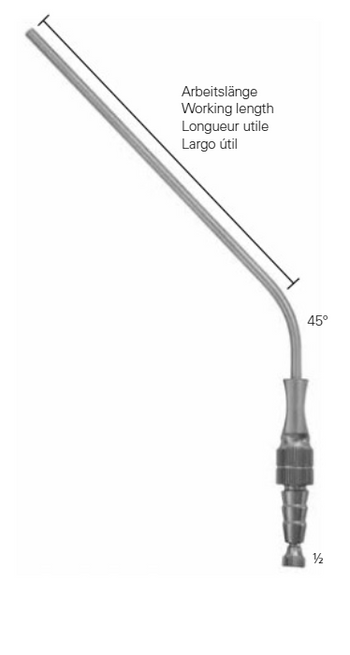 Product Vet Spectrum Frazier Suction Tube, 7.87" (200mm) Working Length, 45 Deg. Angled, 9 Fr. (3.0mm) | SAH.701538 Image