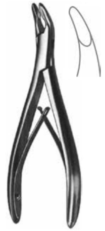 Product Vet Spectrum Luer Bone Rongeur, 6" (15cm), Curved, Single Action, 2.5 mm Jaw | SAH.741190 Image