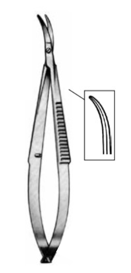 Product Vet Spectrum Castroviejo Scissor, 4" (10cm), Curved, Sharp Tips | SAH.720729 Image
