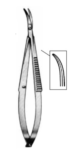 Product Vet Spectrum Castroviejo Scissor, 4" (10cm), Curved, Blunt Tips | SAH.720740 Image