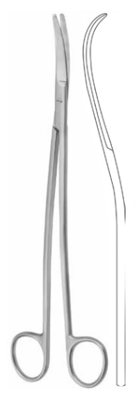 Product Vet Spectrum Satinsky Vascular Scissor, 9.75" (24.5cm), S-Curved Shaft, Curved Tips | SAH.720787 Image