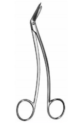Product Vet Spectrum Schmieden Vascular Scissor, 6.75" (17cm), Curved Shanks, Angled Tips | SAH.720790 Image