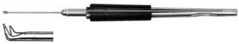 Product Vet Spectrum Vitrectomy Micro Scissor, Round Squeeze Handle, 0.9mm Tip, Angled Up 60 Degree w/ Scoop | SAH.722659 Image