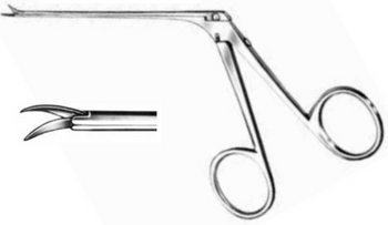 Product Vet Spectrum Bellucci Ear Scissor, 3.25" (8cm) Shaft Length, Curved Left, Mini Tip, 5.5 x 1.3 x 2.0 mm Tip | SAH.724016 Image