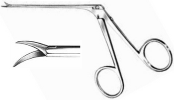 Product Vet Spectrum Shea Ear Scissor, 3.25" (8cm) Shaft Length, Left, 7.0 x 1.6 x 2.4 mm Tip | SAH.724019 Image