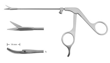 Product Vet Spectrum Olivecrona Nasal Scissor, 5.5" (13.5cm) Working Length, Curved Right, 1 Toothed Blade | SAH.724022 Image