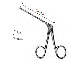 Product Spectrum Bellucci Ear Scissor, 80mm Shaft Length, Curved Right, Micro Standard 5.5mm Tip | SAH.770026 Image
