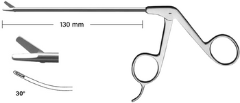 Product Spectrum Arthroscopic Scissor, 5.1" (130mm) Working Length, 3.4mm Tip Width, Serrated, 30 Degree Curved Right | SAH.770032 Image