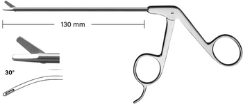 Product Spectrum Arthroscopic Scissor, 5.1" (130mm) Working Length, 3.4mm Tip Width, Serrated, 30 Degree Curved Left | SAH.770033 Image