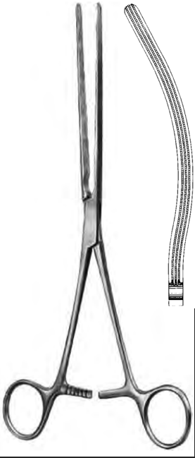 Product Spectrum Kocher Intestinal Forcep, 11" (28cm), Curved, Atraumatic Jaws | SAH.60-5232 Image