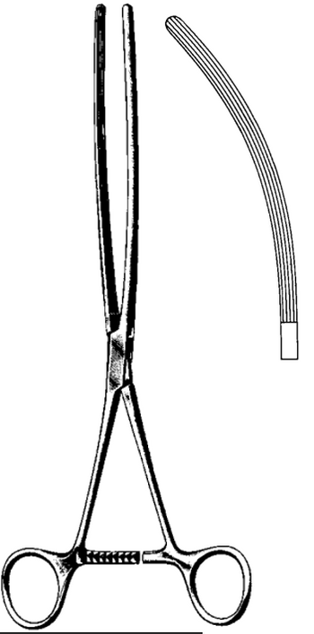 Product Spectrum Mayo-Robson Intestinal Clamp Forcep, 8.25" (21cm), Curved, Longitudinal Serrations | SAH.60-6001 Image