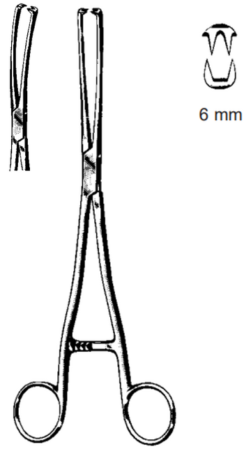 Product Spectrum Museux Tenaculum Vulsellum Forcep, 9.5in., 2x2 Teeth, 6mm Jaw Width, Curved | SAH.700015 Image