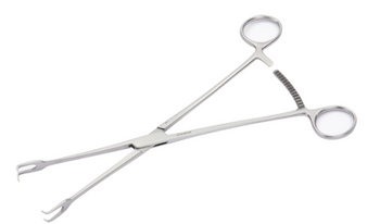 Product Spectrum Schroeder Tenaculum Vulsellum Forcep, 9.5in., 2x2 Prong Teeth, Straight, Long Ratchet | SAH.700037 Image