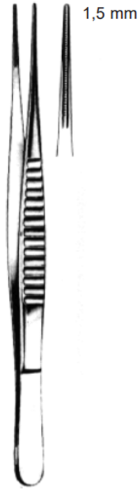 Product Spectrum Debakey Tissue Forcep, 6.25", Atraumatic Serrated Jaw, 1.5mm Tip | SAH.720252 Image