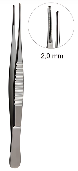 Product Spectrum Debakey Tissue Forcep, 6.25", Atraumatic Serrated Jaw, 2mm Tip | SAH.720400 Image